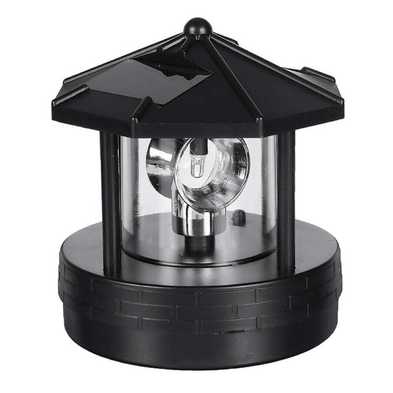 Calidaka LED Solar Powered Lighthouse,360 Degree Rotating Lamp Waterproof Statue Rotating Lights for Garden Yard Outdoor Decor - Image 1